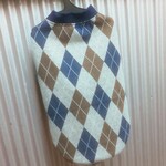 犬服 わんこ服 中型犬 ジャガード ラグランT   アーガイル 9号 