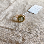dryflower circle ring green/ドライフラワー  レジン
