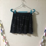 Ｌ35cmレーススコート　黒地シルバーラメ付き