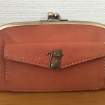 猫さんホックの、本革ぺたんこ親子がま長財布