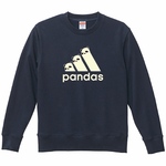 【送料無料】【新品】【抜染】pandas パンダス 抜染 スウェット トレーナー パロディ おもしろ ネイビー 紺 メンズ サイズ プレゼント