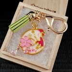 春の桜狐（白）キーホルダー