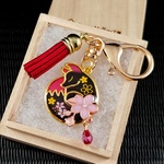 春の桜狐（黒）キーホルダー
