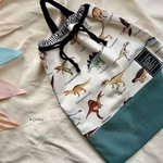 再販　持ち手付き 大きめお着替え袋＊恐竜図鑑