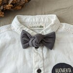 新色 |  コットンリネン《スチールグレー》□蝶ネクタイ/baby/kids/ladies/men's
