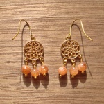 ピアス✵サンストーン・ドリームキャッチャー♪（イヤリングへの変更可）