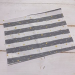 25×35 ランチマット☆グレー白ボーダー