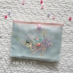 new☆移動ポケット  女の子 リバティ　シャーロット　シェルモチーフ　ティッシュケース付き　シャカシャカ