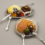 ミニチュア金属製 シルバー（使用感あるタイプ） 食器セット