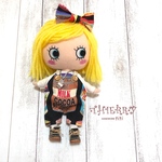 ☆THIERRY☆イーマリーちゃん着せ替えお洋服　どっちも前2wayサロペット　ココア　ヘアーゴム　ベビーカップネックレス付き