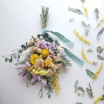 再販 ヘリクリサムとミモザのスワッグ 𖦞