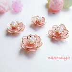 桃の花 ピアス 14kgf