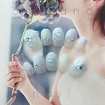 生花𖦞 azisai drop blue 𖦞 ネイルチップ