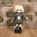 ＊オビツ11 フード付き白ひよこ柄トレーナー ドール服 ねんどろいどどーる＊