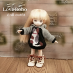 ＊オビツ11 フード付きうしろ向きネコ柄トレーナー ドール服 ねんどろいどどーる＊