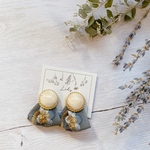 新作！◆小さめくすみBlueインド刺繍ピアス/イヤリング◆