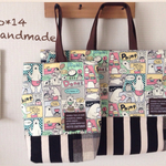 ＊再販なし　限定1セット＊　アメコミしろくまカラーverのマチ付きレッスンバッグ＆上履き入れの2点セット