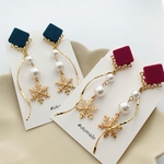 推しカラー♡雪のロングピアス　イヤリング　