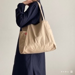 コットンキャンバス＊台形トートバッグ＊ベージュ