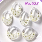 ◇送料無料◇No.623 レジンパーツ♪フープ♪3種類セット❀.*･ﾟかすみ草♪押し花・ドライフラワー♪ホワイト♪