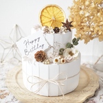 クレイケーキ　飾り付き　ウェルカムスペース　アネモネフラワー×ベージュ　誕生日ケーキ　結婚式