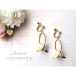 リボンツイストとコットンパールearring