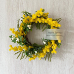 ［再販］毎年飾れる　ミモザのリース　春　はる　Spring　ミモザ　イエロー　黄色　プレゼント　アーティフィシャルフラワー