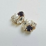 ビジューピアス☆アメジスト色