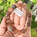ミックスルチルクォーツ◆濃厚◆金運◆良縁◆大玉◆K00440 11.6ミリ 天然石ブレスレット パワーストーンブレスレット