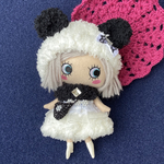 イーマリーちゃん　イアンヌちゃん　モフモフくま耳ラブリーコーデセット　パンダ（ブラック×ホワイト）