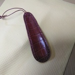 レザークラフト　お洒落な革小物　型押しクロコの靴ベラ　（茶　本革）