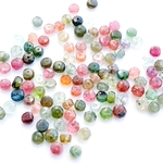 【15粒】マルチトルマリン　ボタンカット　約4−5*2.5−3.5mm 