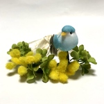 ちょこんとミモザ花冠〜小鳥さんといっしょ〜（うさぎさん・他ペット用）・Flower Crown