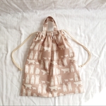 お着替え袋☆持ち手つき☆ナップサック☆体操服☆巾着袋☆入園グッズ☆入学グッズ☆しろくま☆くま☆アニマル☆動物☆ブラウン☆ベージュ