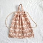 ★お着替え袋☆持ち手つき☆ナップサック☆体操服☆巾着袋☆入園グッズ☆入学グッズ☆花柄☆北欧☆ブラウン☆ベージュ☆