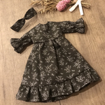 ドール服　ワンピース&ヘアバンド　チャコール　リカちゃん　ブライス　アウトフィット