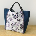 ミニトートバッグ(藤の花とアゲハ蝶)