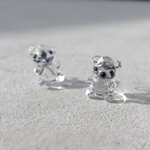 クマちゃんのガラスピアス　ガラスアクセサリー
