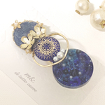 Blue colorかすみ草のアンティーク調ヘアクリップ
