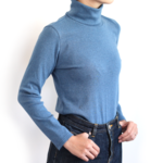 【長袖用】日本製オーガニックコットン 形にこだわった 大人のタートルネックTシャツ【色・サイズ展開有】