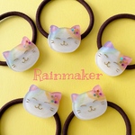 半額SALE★にじいろ猫のヘアゴム★（旧デザイン）
