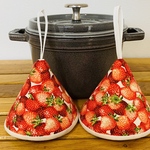 2個セット★三角鍋つかみ★staub　にいかがでしょうか？　ミトン　鍋つかみ　北欧　和柄　ストウブ　デニム