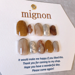 〻　brown  〻　nail tips  no.1-2022