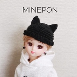 リカちゃん☆ネコ耳ニットキャップ×ピアス