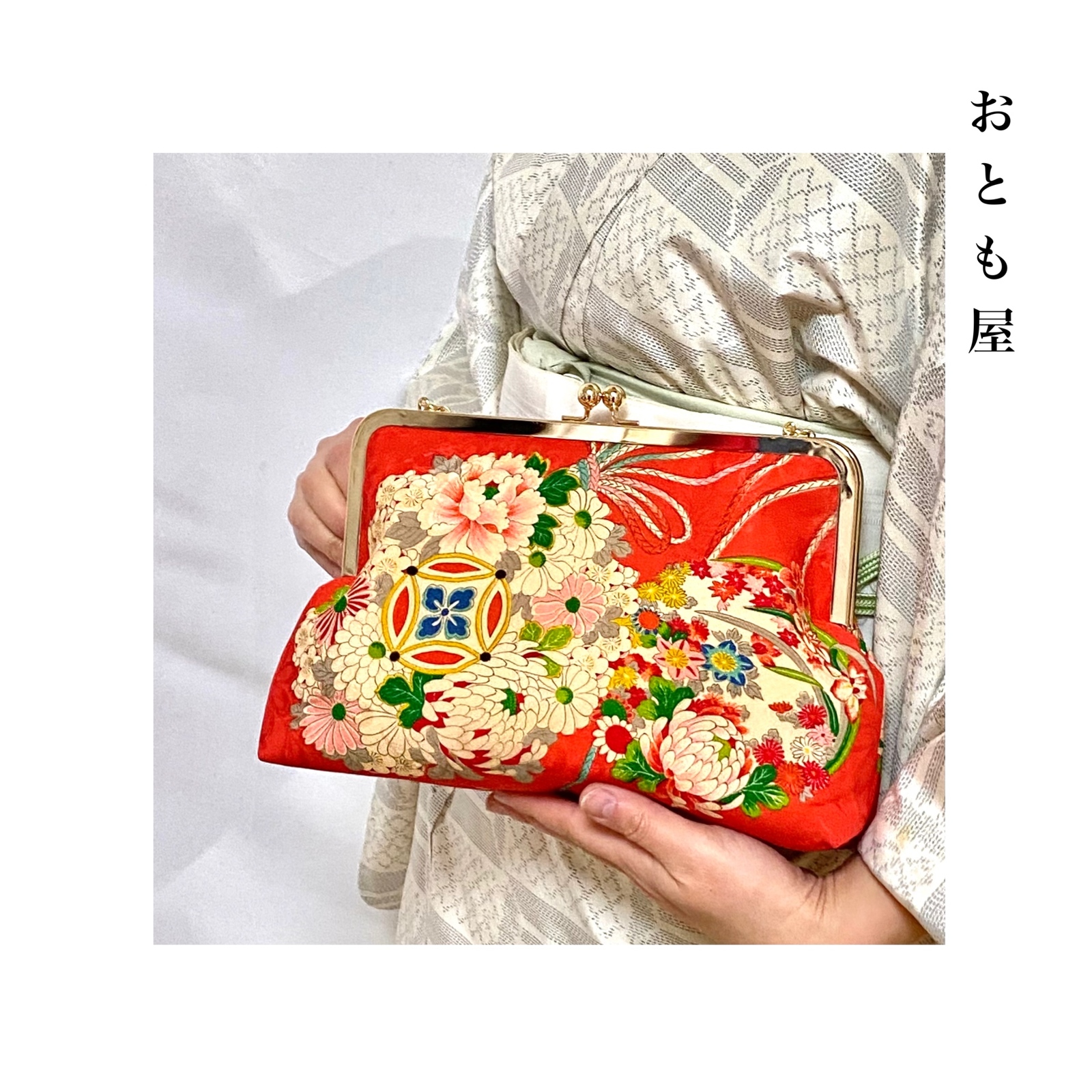 アンティーク百花 着物バッグ パーティーバッグ 一点もの クラッチ
