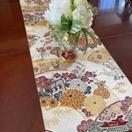 豪華刺繍　花嫁衣裳の丸帯から作ったテーブルランナー、テーブルセンター1319
