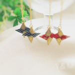 友禅和紙の手裏剣ピアス.イヤリング