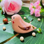 ＜和＞鳥オブジェ(一斤染)+麻呂鳥ポストカード＋シール セット