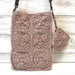 モチーフ編みショルダーバッグ・ミニポーチ付き