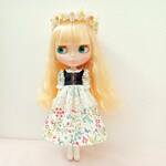 送料無料「小鳥とお花のパフスリーブワンピース」ネオブライス・リカちゃんの服 